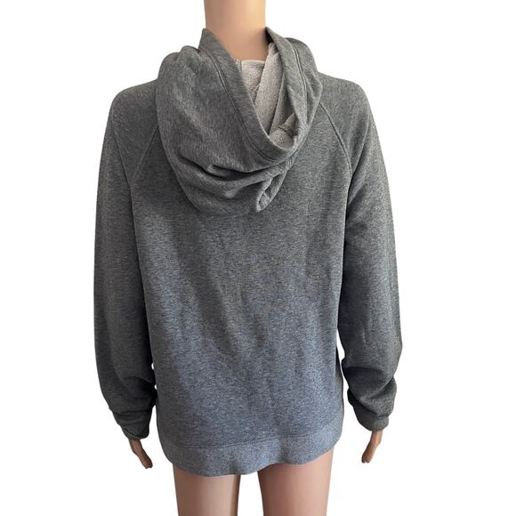 Hurley Hoodie Womens Small Gray Logo Pullover Sweatshirt Funnel Neck Long Sleeve - Picture 2 of 13